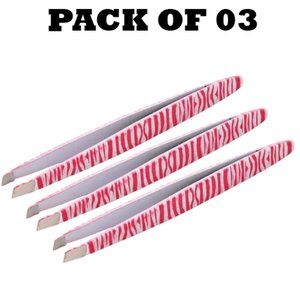 Forgica Professional Stainless Steel Paper Coated Tweezers Pack of 03